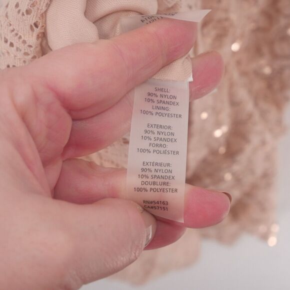 NEW Kensie Women's 4 Flounced Hem Sequin Asymmetric Midi Dress Blush Pink - Picture 13 of 15